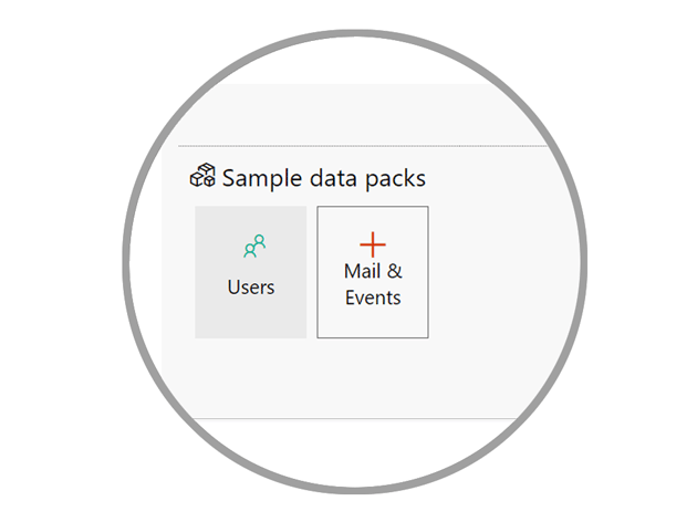 Sample data pack install buttons